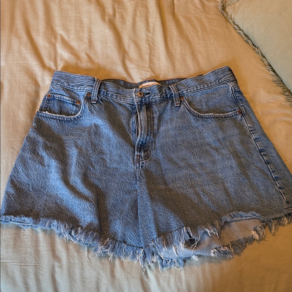 Abercrombie & Fitch Medium Blue Denim Cutoff Shorts